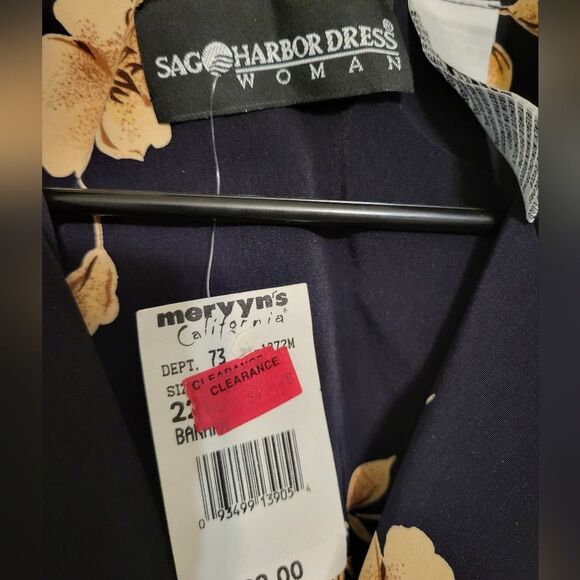 Sag Harbor Woman Black Gold Floral Dress Tank Maxi Button Up, Plus Size 22W NEW - Picture 4 of 5